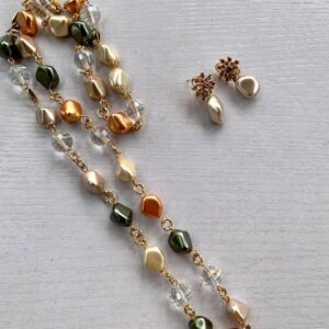 Ladies Long Multi Colored Pearls Necklace