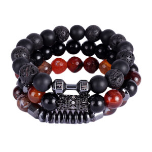 Luxury Black & Red Multi-Layer Beaded Bracelet