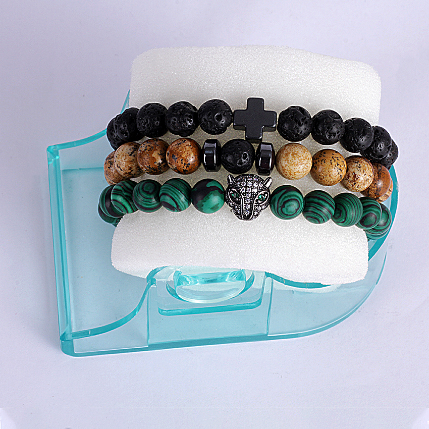 Rich Green Malachite and Lava Stone